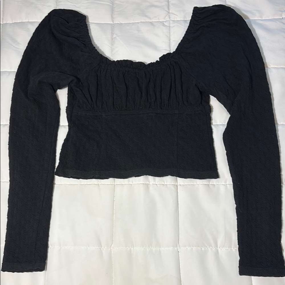 Free People Ladybug Long Sleeve Black Button Down Top - Picture 12 of 16